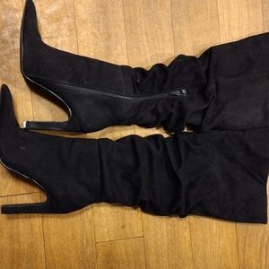 Black faux suede knee high boot size 9.5